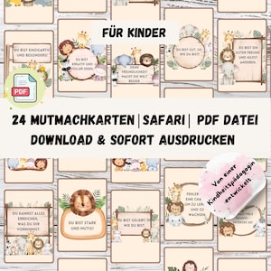 24 Mutmachkarten für Kinder – Affirmationskarten PDF, Positive Botschaften, Selbstvertrauen fördern, Spielkarten, Geschenke Kinder