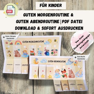 Morning routine Evening routine for children/PDF download/Routine plan for children/Morning routine for children/to print/Evening routine/Pedagogy