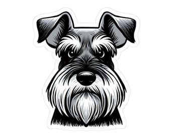 Peut inclure: Illustration en noir et blanc du visage d'un caniche nain. Le chien a une expression sérieuse et regarde directement le spectateur.