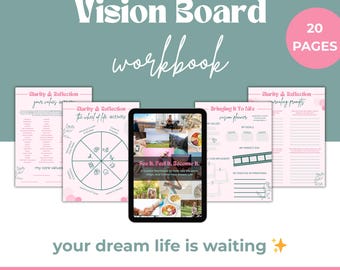 Aesthetic Vision Board Workbook | Goal Setting + Self Growth Journal | Digital Download for iPad & Printable