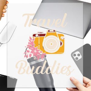 Travel Buddies Camera Custom Uv Dtf Print, Retro Camera Travel, Photography Travel, Retro Camera Design, Camera Lover Gift, Camera Sticker