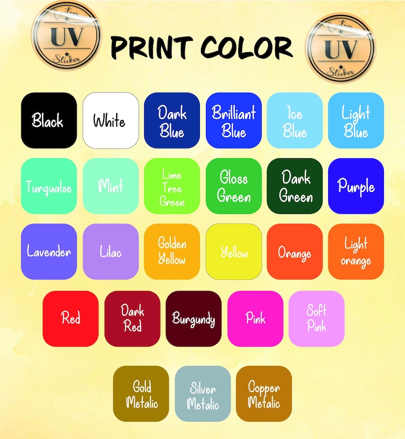 a poster with different colors of paint