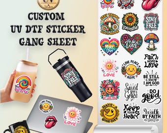 Custom UV DTF Sticker Gangsheet: Cup Wraps & Decals