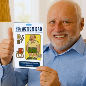 Carte dessinée pour la fête des pères des années 90 - Cadeau drôle et original pour papa des années 90, offert par une femme, une petite amie ou des enfants - Imprimable Día del Padre agradecimiento