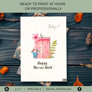 Nurses Week Gift Card | Nurse Appreciation 2025 | Nurse Gift Basket Nurse Practitioner | Thank You Card Printable Digital | Nurse Essential