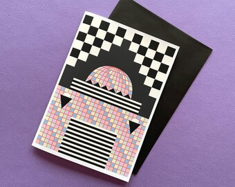 Geometric Art Greeting Card, Surreal Greeting Card, Blank 5x7 Greeting Card with Envelope