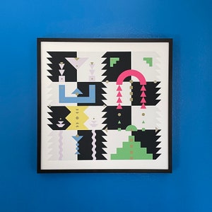 Abstract Art Print, Geometric Wall Decor, Inspired by Art Deco and Memphis Milano