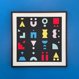 Abstract Art Print, Geometric Wall Art Inspired By Bauhaus and Memphis Milano