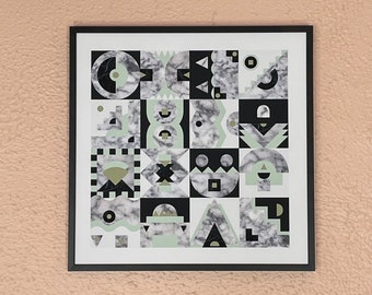 Geometric Wall Art, Abstract Art Print, Inspired by Bauhaus and Art Deco