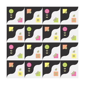 Abstract Art Print, Modern Wall Art Inspired by Bauhaus and Art Deco
