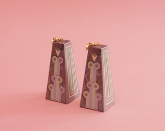 Geometric Statement Earrings, Paper Earrings, Jewelry in Pastel Colors