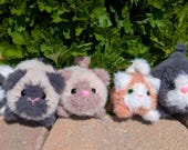 Handmade Fluffy Crochet Kitten Mini Cat Plush Tiny Collectible Soft Fuzzy Pocket Pet Cute Gift for Cat Lover Nursery Decor