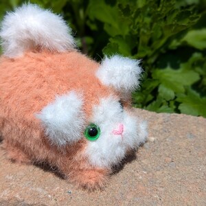 Fluffy Crochet Kitten Plush, Handmade Mini Amigurumi Cat, Tiny Collectible Cat Lover Gift image 1