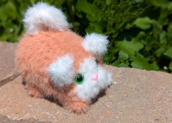Fluffy Crochet Kitten Plush, Handmade Mini Amigurumi Cat, Tiny Collectible Cat Lover Gift