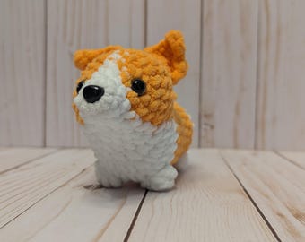 Crochet Corgi Plushie: Handmade Amigurumi Dog Toy