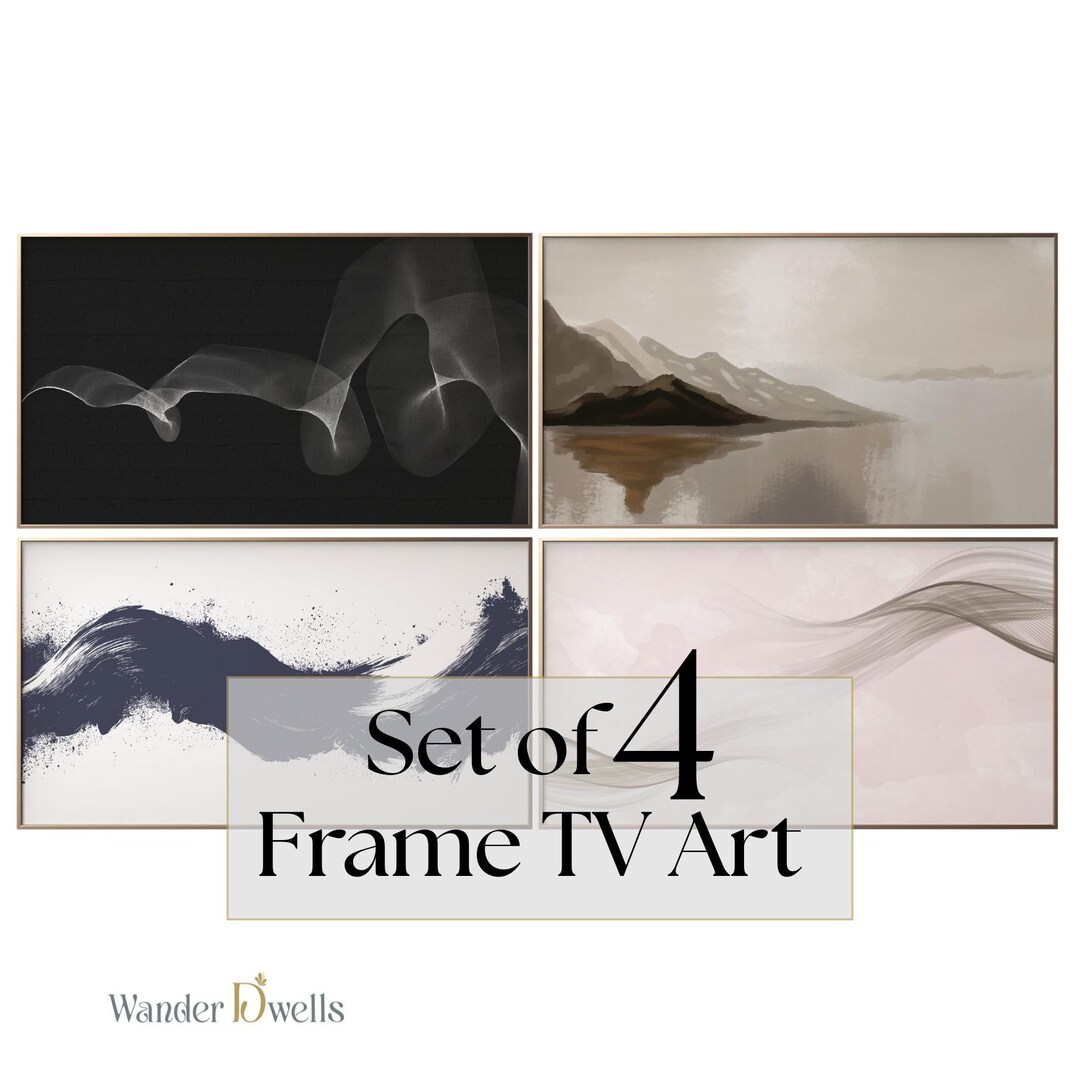Minimalist Frame Art Digital Download Black White Abstract Tv ...