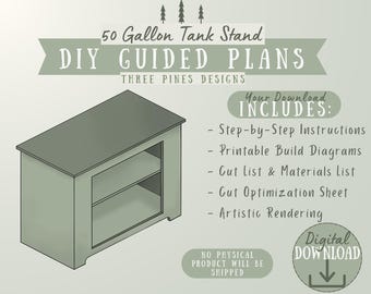 50 Gallon Tank Stand with Open Shelving DIY Friendly