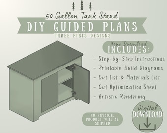 50 Gallon Tank Stand with Cabinet Doors DIY Friendly
