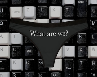 What Are We Black Slogan  Womens Thong Funny Slogan Underwear Cheeky Custom Lingerie Flirty Gag Gift Aesthetic Panty Gift for Her