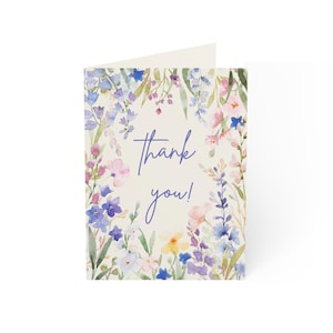 Bloemenbedankkaarten: set elegante bloemenkaarten