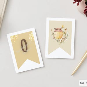 Honingbij thema baby shower bunting banner, een beetje honing thema baby shower banner, afdrukbare bunting banner, schattige baby shower decoraties