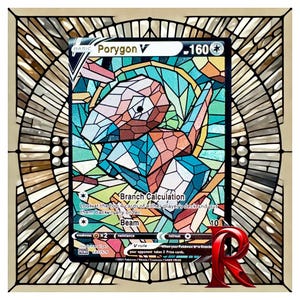 Carta holográfica personalizada de vitral Porygon V – Arte ACG inspirada em Pokémon – Condição impecável – Ótimo presente para qualquer colecionador de Pokémon