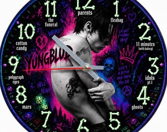 Yungblud Inspired 20cm Round Glass Wall Clock – Music Fan Decor