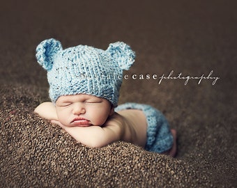 Download PDF knitting pattern k-03 - Knit Newborn Baby-bear hat and diaper cover