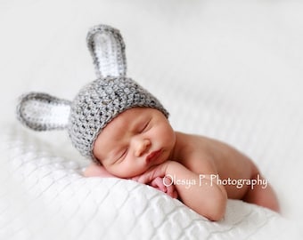 Download PDF crochet pattern 031 - Bunny hat - Multiple sizes from newborn through age 4