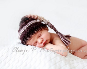 Download PDF knitting pattern k-24 - Newborn Elf hat with tassel