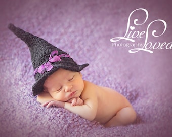 Download PDF crochet pattern 052 - Witch hat - Multiple sizes from newborn through 4 years old