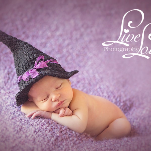 Download PDF crochet pattern 052 - Witch hat - Multiple sizes from newborn through 4 years old
