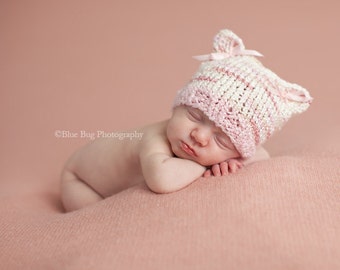 Download PDF knitting pattern k-02 - Newborn Kitty hat