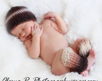 Download PDF knitting pattern k-22 - Newborn Classic beanie and leg warmers