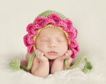 Download PDF crochet pattern 037 - Flower bonnet
