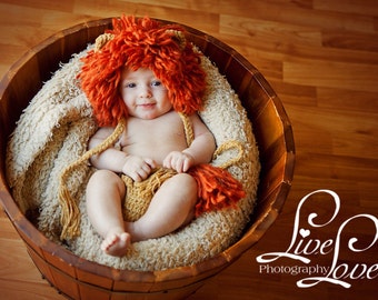 Download PDF crochet pattern - Lion King bonnet and diaper cover