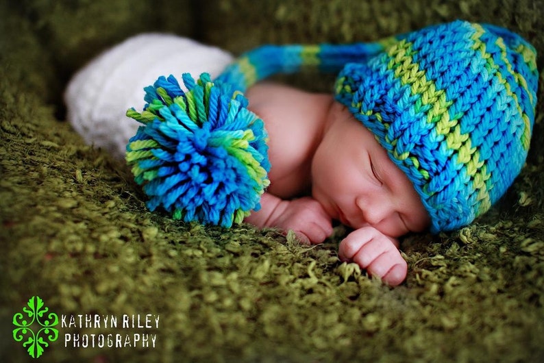 Download PDF knitting pattern k-07 Knit Newborn Pixie hat image 1