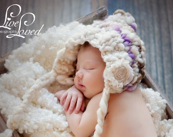 Download PDF knitting pattern k-19 - Newborn Handspun Pixie bonnet