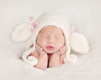 Download PDF crochet pattern 038 - Lil' Lamb bonnet