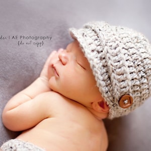 Download PDF crochet pattern 034 - Visor hat - Multiple sizes from newborn through age 4