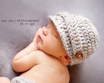 Download PDF crochet pattern 034 - Visor hat - Multiple sizes from newborn through age 4