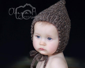 Download PDF crochet pattern 058 - Ribbed Pixie bonnet- Multiple sizes from newborn through age 4