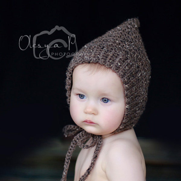 Download PDF crochet pattern 058 - Ribbed Pixie bonnet- Multiple sizes from newborn through age 4