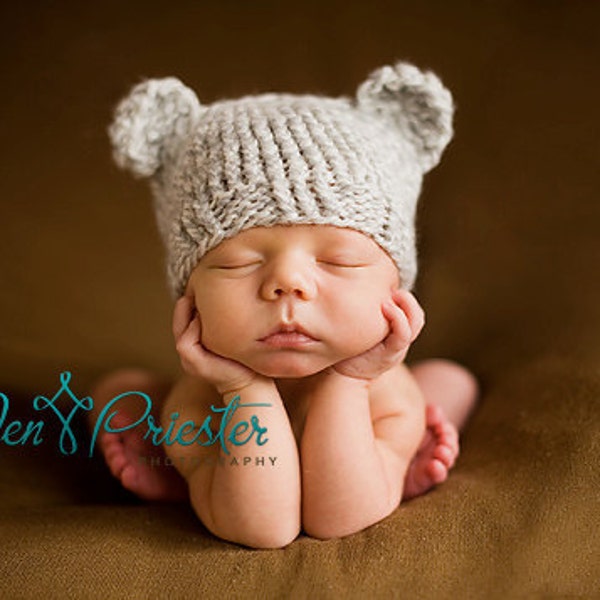 Download PDF knitting pattern k-01 - Newborn Baby-bear hat, Baby Bear hat