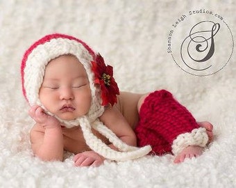 Download PDF knitting pattern k-27 - Newborn Classic bonnet and leg warmers