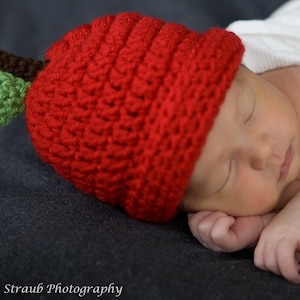 Download PDF crochet pattern 019 - Lil&#39;l Apple hat - Multiple sizes from newborn through 12 months