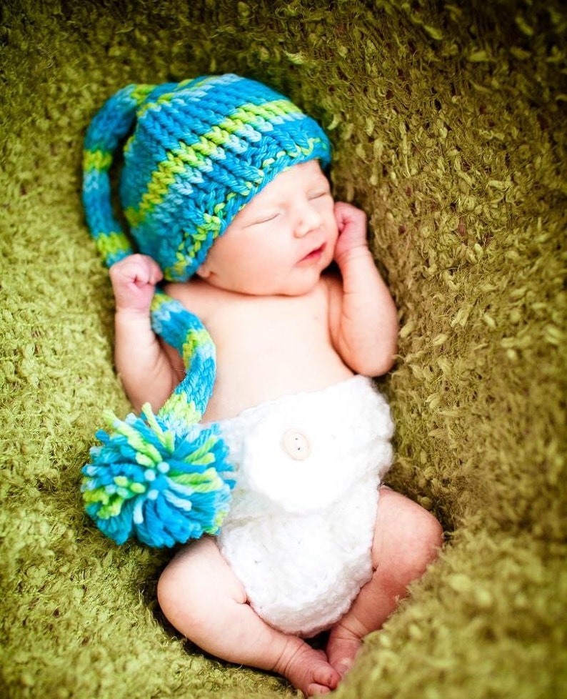 Download PDF knitting pattern k-07 Knit Newborn Pixie hat image 2