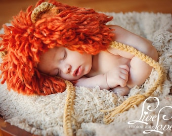 Download PDF crochet pattern 021 - Lion King bonnet - Size 0-3 months