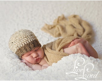 Download PDF crochet pattern 060 - Ribbed beanie - Multiple sizes from newborn through age 4