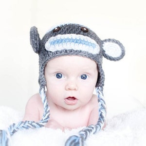 Download PDF crochet pattern Sock Monkey hat and diaper cover Phography Prop image 3